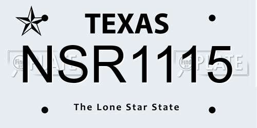 NSR1115 Texas License Plate