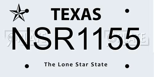 NSR1155 Texas License Plate
