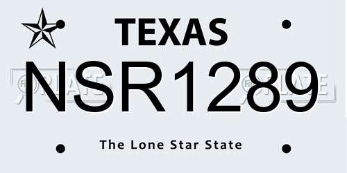 NSR1289 Texas License Plate
