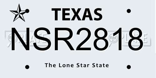 NSR2818 Texas License Plate
