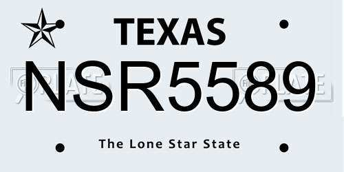 NSR5589 Texas License Plate