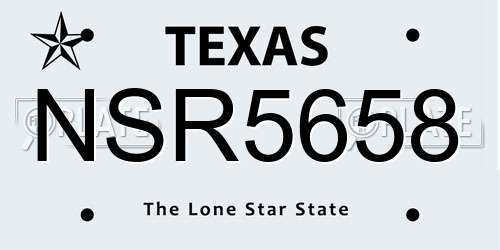 NSR5658 Texas License Plate