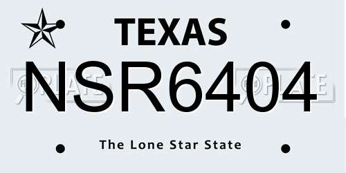 NSR6404 Texas License Plate