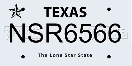 NSR6566 Texas License Plate