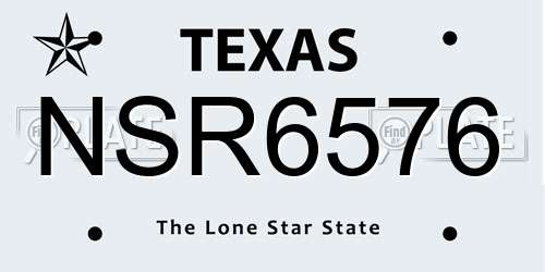 NSR6576 Texas License Plate