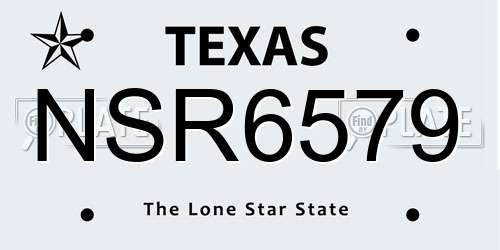 NSR6579 Texas License Plate