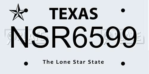 NSR6599 Texas License Plate