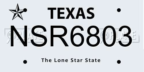 NSR6803 Texas License Plate