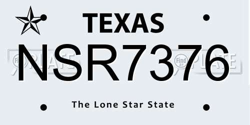 NSR7376 Texas License Plate