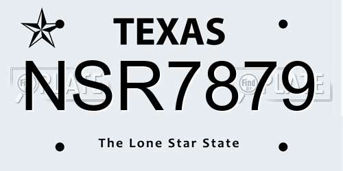 NSR7879 Texas License Plate