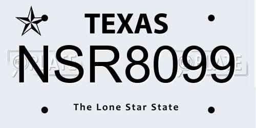 NSR8099 Texas License Plate