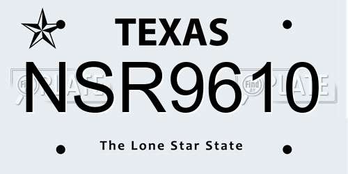 NSR9610 Texas License Plate