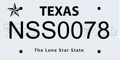 NSS0078 Texas License Plate
