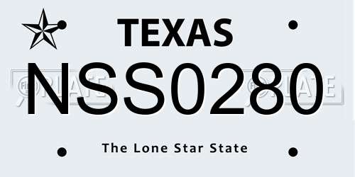NSS0280 Texas License Plate