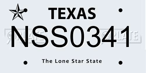 NSS0341 Texas License Plate