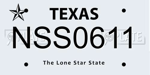 NSS0611 Texas License Plate