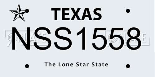 NSS1558 Texas License Plate