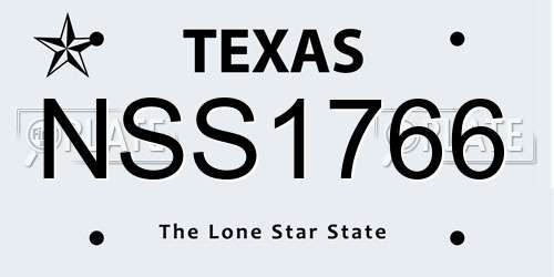 NSS1766 Texas License Plate