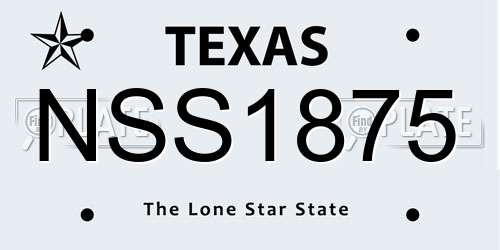 NSS1875 Texas License Plate