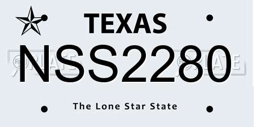 NSS2280 Texas License Plate
