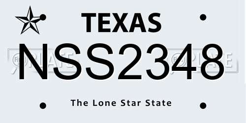 NSS2348 Texas License Plate