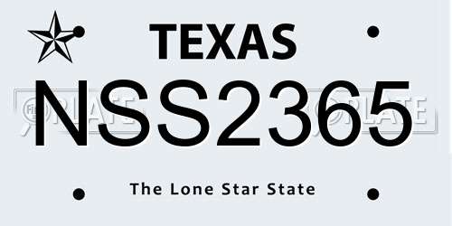 NSS2365 Texas License Plate