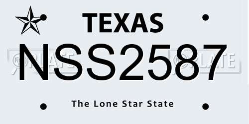 NSS2587 Texas License Plate