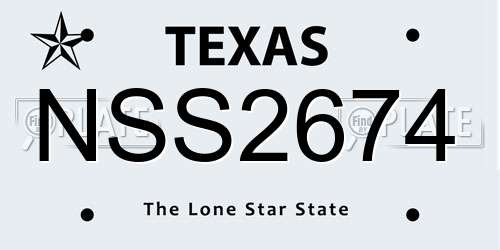 NSS2674 Texas License Plate