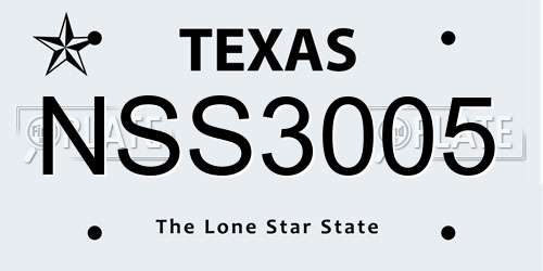 NSS3005 Texas License Plate