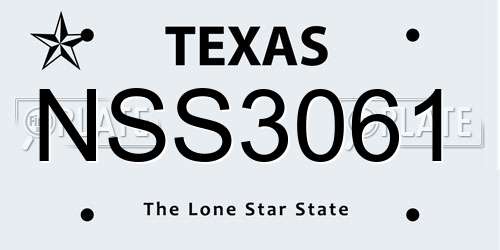 NSS3061 Texas License Plate