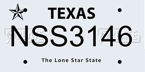 NSS3146 Texas License Plate