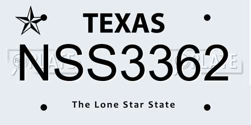 NSS3362 Texas License Plate