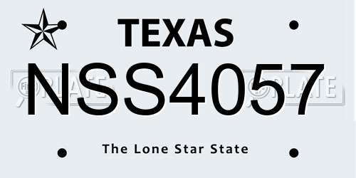 NSS4057 Texas License Plate