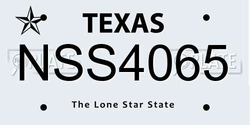 NSS4065 Texas License Plate