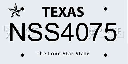 NSS4075 Texas License Plate