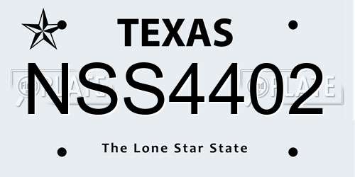 NSS4402 Texas License Plate