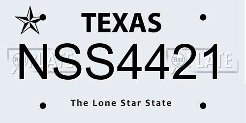 NSS4421 Texas License Plate