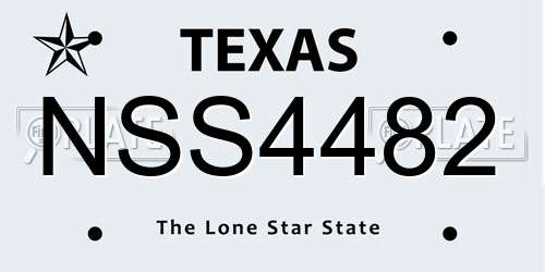 NSS4482 Texas License Plate