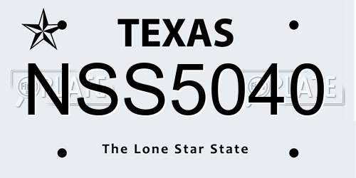 NSS5040 Texas License Plate