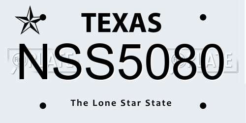NSS5080 Texas License Plate
