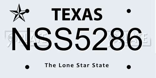 NSS5286 Texas License Plate