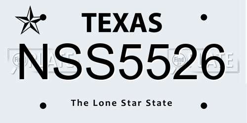 NSS5526 Texas License Plate