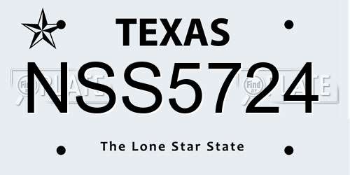 NSS5724 Texas License Plate