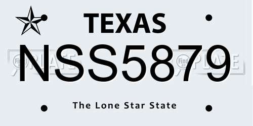 NSS5879 Texas License Plate