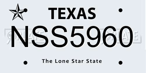 NSS5960 Texas License Plate