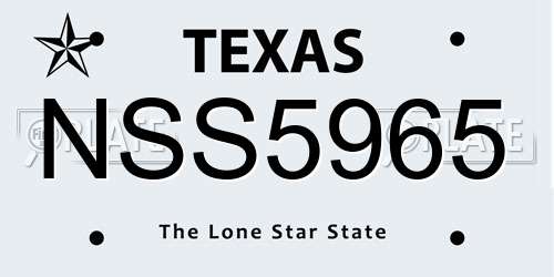NSS5965 Texas License Plate