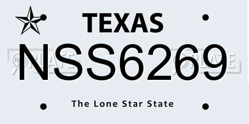 NSS6269 Texas License Plate
