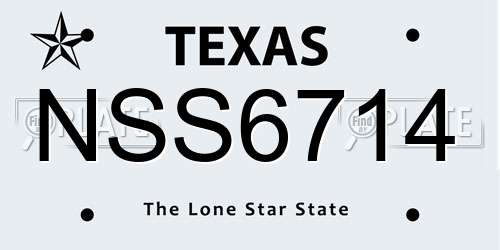NSS6714 Texas License Plate