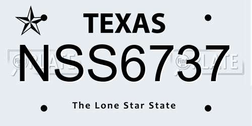 NSS6737 Texas License Plate