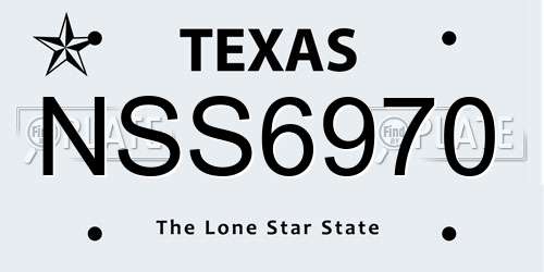 NSS6970 Texas License Plate